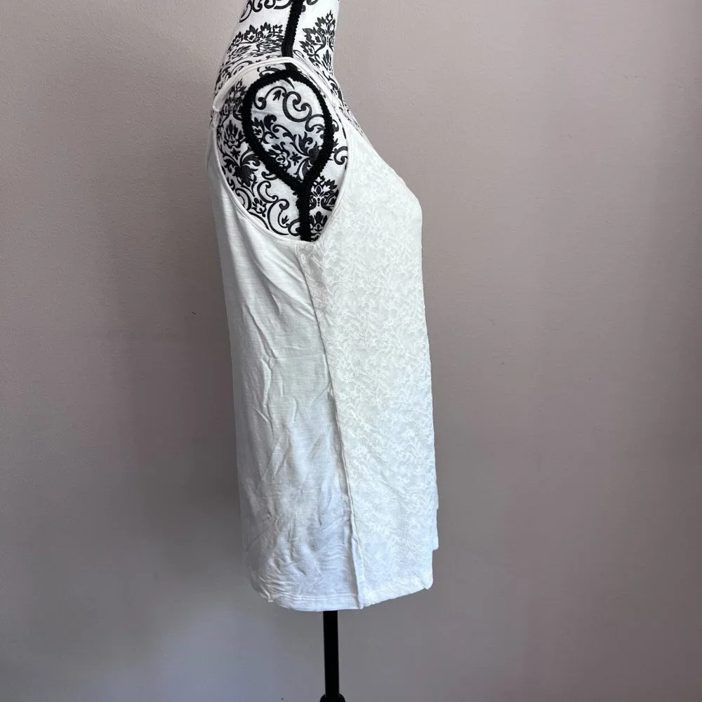 Ann Taylor LOFT Adjustable Strap Lace Front Cami Tank Top - Ivory - Size XL - Picture 3 of 6